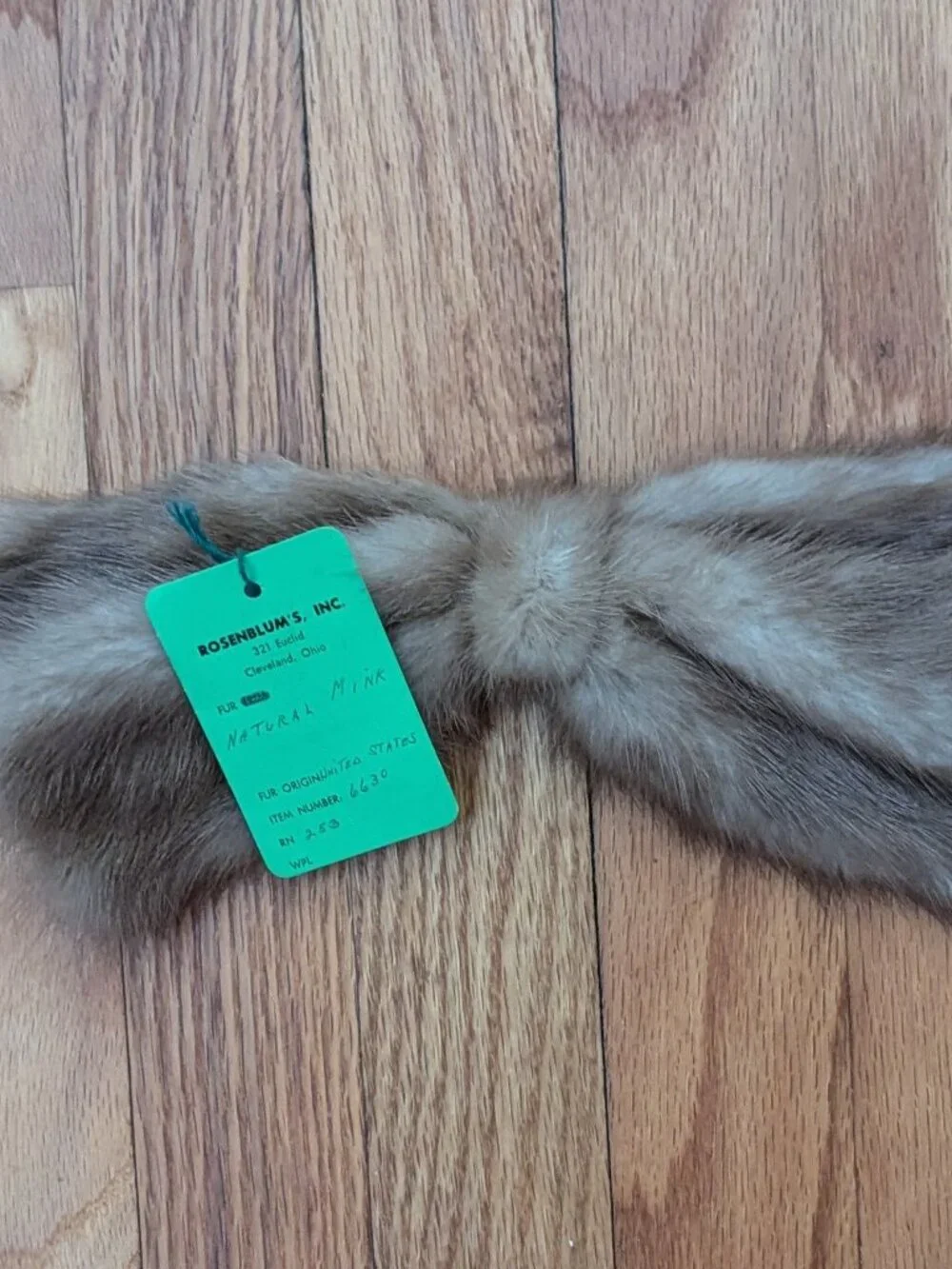 Vintage Pastel Mink Fur Hair Bow | Rosenblum's Cleveland Tag | 9